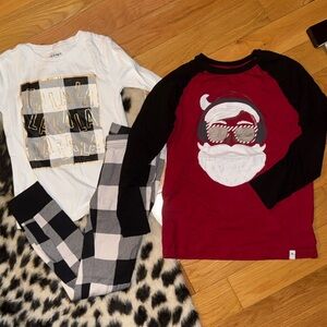 Holiday bundle PJs and Santa shirt